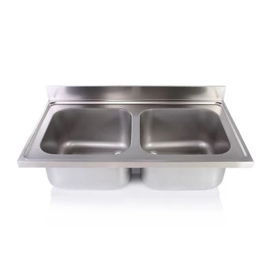 Kétmedencés mosogatófedlap, 500x500x300 mm, 1200x700 mm