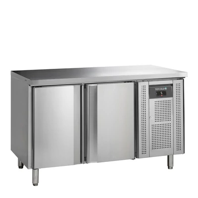 Tefcold Rozsdamentes hűtött munkaasztal - 2 ajtós
