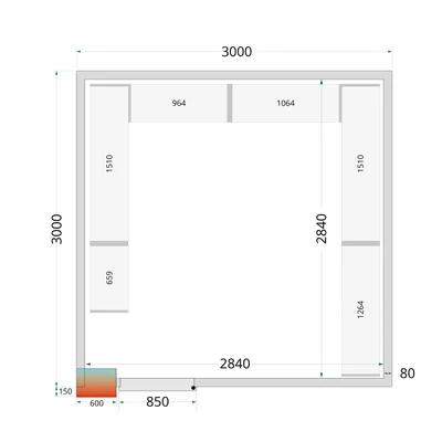 Tefcold CR WD Hűtőkamra panel 80 mm – 16.45 m³