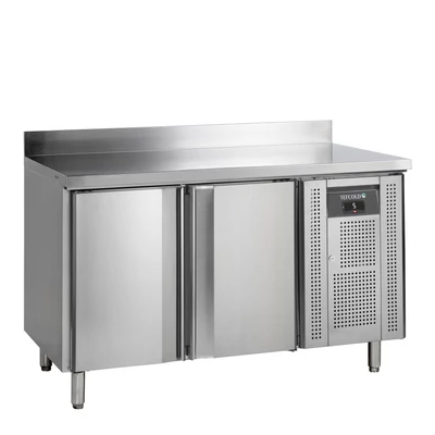 Tefcold Rozsdamentes hűtött munkaasztal - 2 ajtós