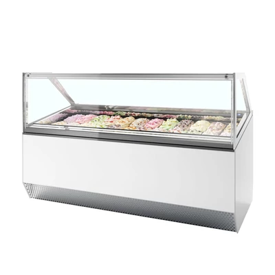 Tefcold Ventillációs fagyipult – 241 L – fehér - 24 tégely