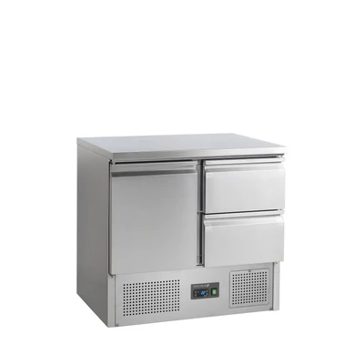 Tefcold Rozsdamentes Saladette pult – 230 L – 1 ajtós 2 fiókos