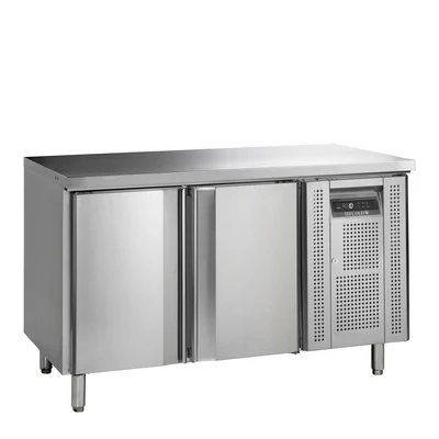 Tefcold Rozsdamentes mélyhűtött munkaasztal, 2 ajtós - oldalsó kompresszor