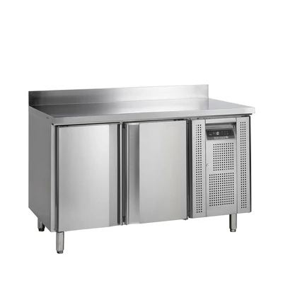 Tefcold Rozsdamentes mélyhűtött munkaasztal, 2 ajtós - oldalsó kompresszor