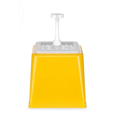 Szószadagoló szivattyúval, HENDI, 2,5L, Citromsárga, 230x210x(H)250mm